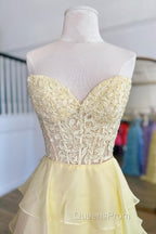 Royal Blue Chiffon Sweetheart Ruffle Tiered Long Evening Prom Dress