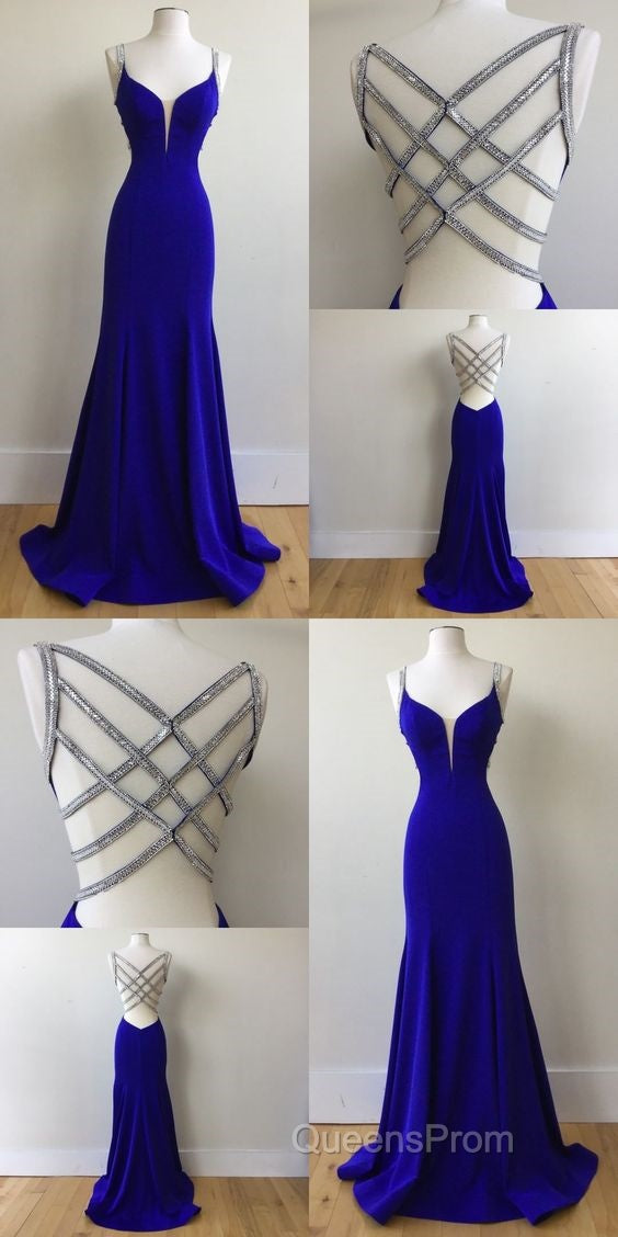 Royal Blue Evening Prom Dress For Teens, Evening Prom Dress, Graduation School Party Gown