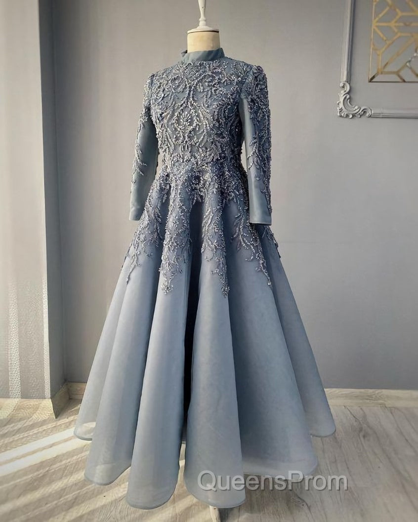 Royal blue Evening Prom Dress lace Beaded evening Dress,Wedding Party Dress