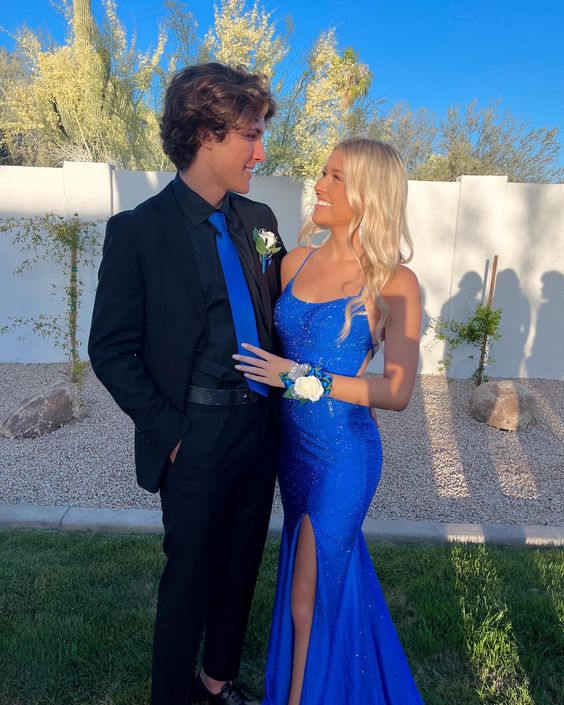 Royal Blue Classy Prom Dress Long Classy Evening Dress With Slit Main image