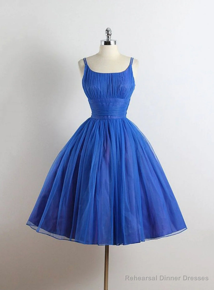 Royal Blue Tulle Spaghetti Straps Homecoming Dress Main image