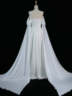 Royal Purple A-Line Off Shoulder Satin Long Classy Prom Dress Classy Evening Dress