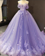 Princess Quinceanera Dress Off The Shoulder Applique Sweet 16 Party Evening Prom Gowns