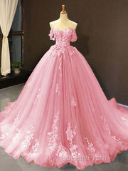 Princess Quinceanera Dress Off The Shoulder Applique Sweet 16 Party Evening Prom Gowns