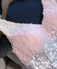 Cute Pink V Neck Tulle Seqsuins Short Evening Prom Dress, Cocktail Dress