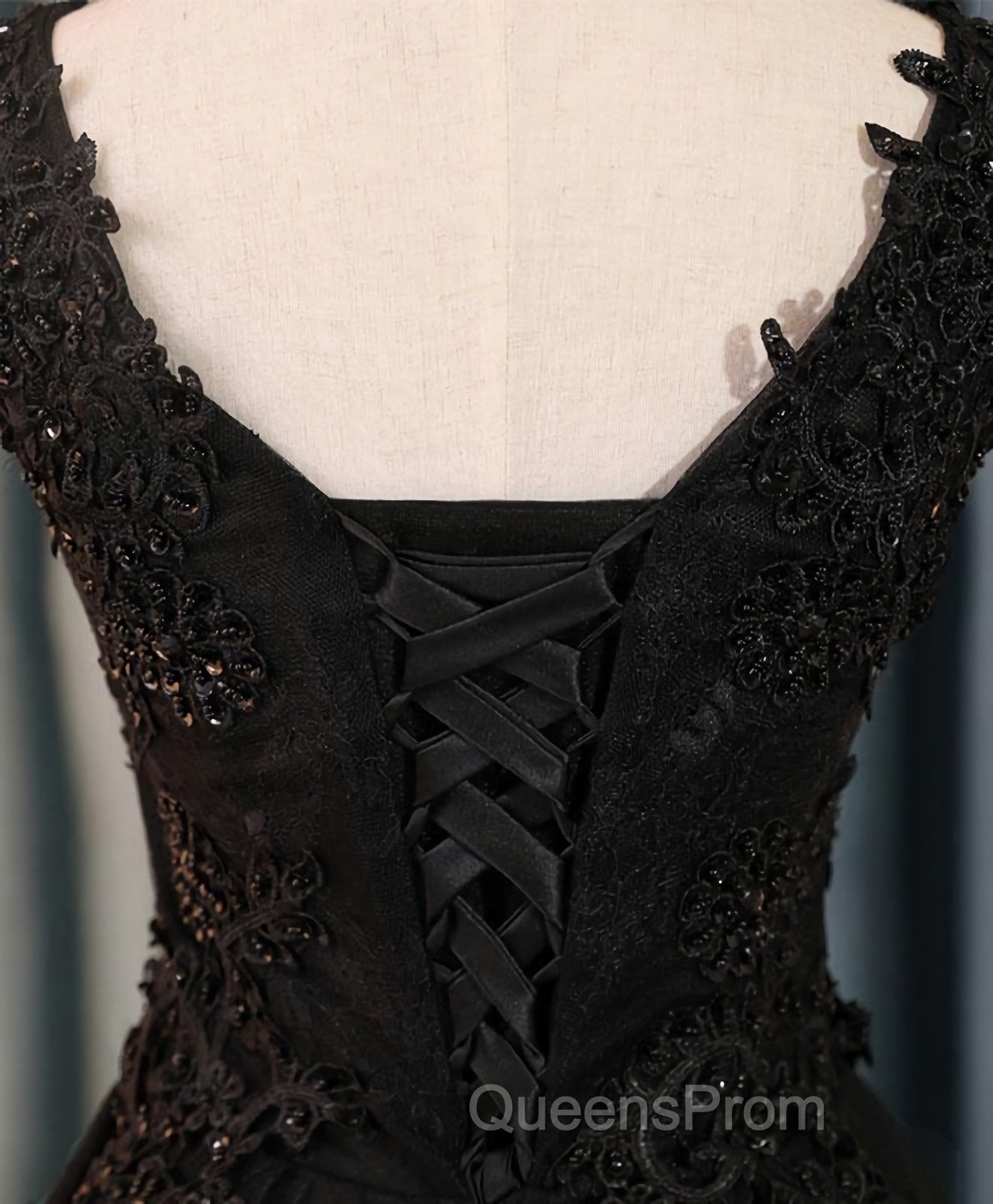 Black V Neck Lace Short Evening Prom Dress, Homecoming Dress, Homecoming Dress