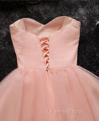 Pink A Line Sweetheart Neck Short Evening Prom Dress, Homecoming Dress