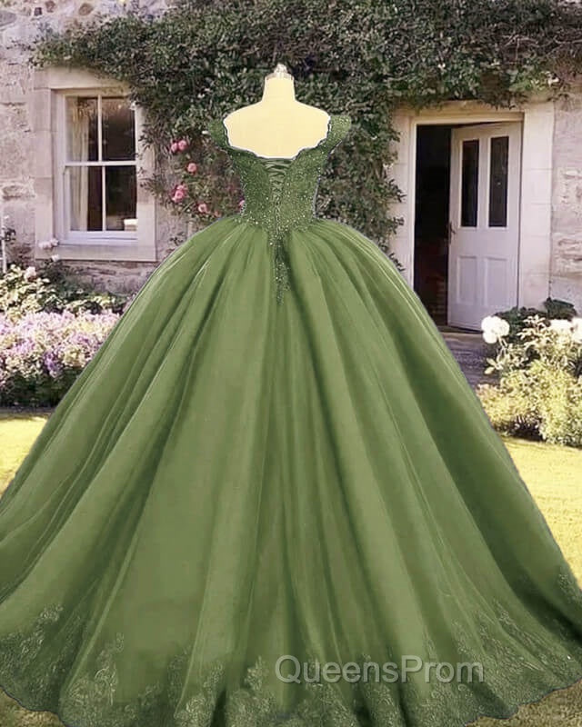 Sage Ball Gown Appliques Tulle Dress Secondary image