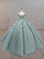 Sage Green Ball-Gown Off-the-Shoulder Quinceanera Dresses