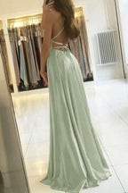 Sage Green Classy Prom Dress