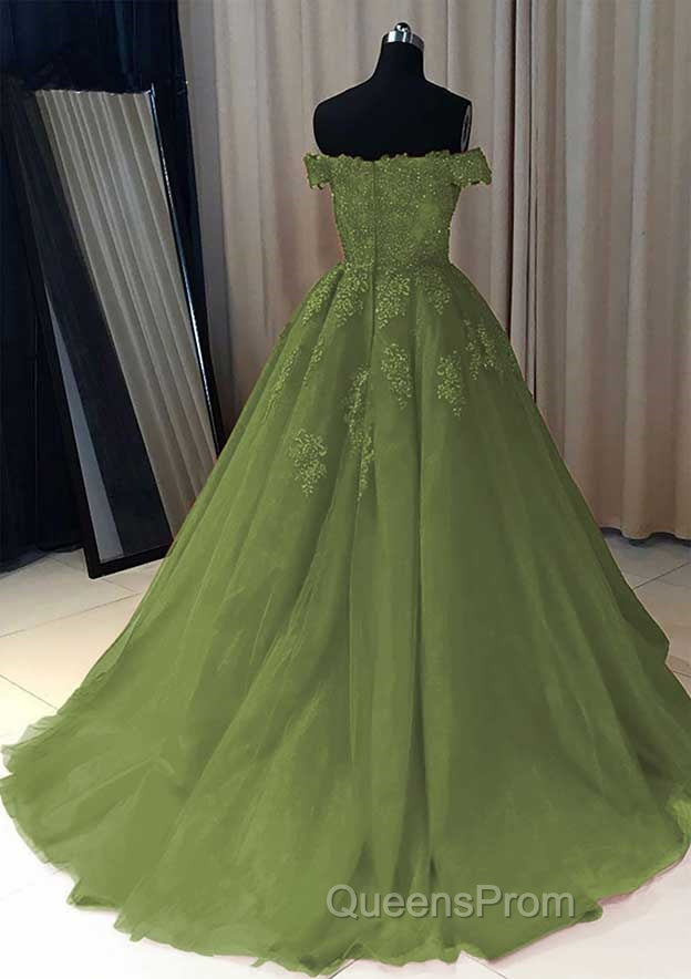 Sage Green Quinceanera Dress Off The Shoulder Lace Beaded Evening Gowns Secondary image