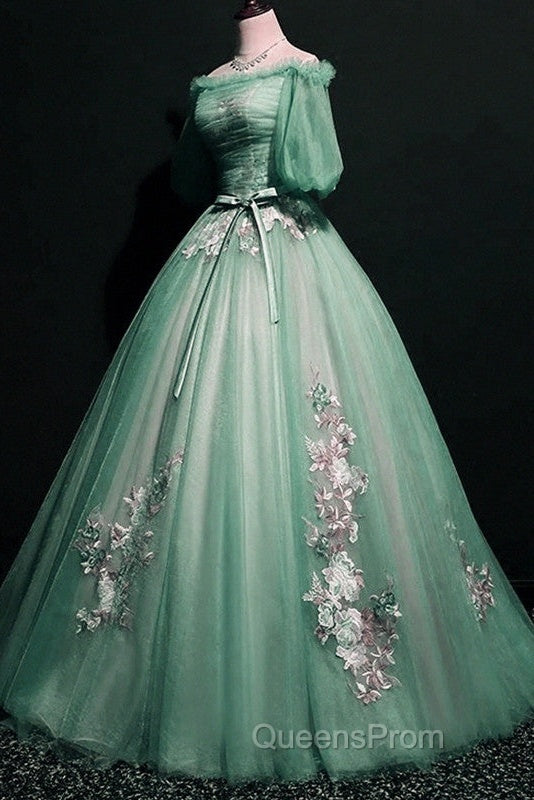 Sage Green Tulle Cottagecore Dress Puffy Sleeves Secondary image