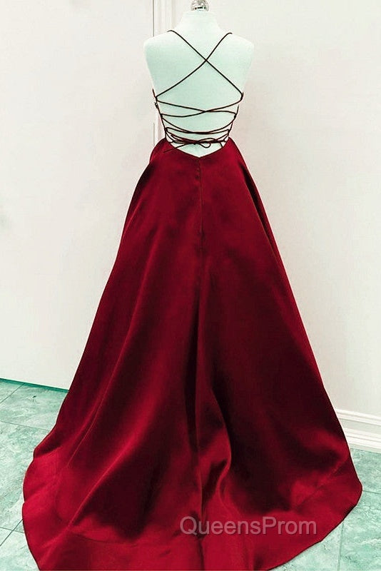 Satin Empire Evening Prom Dress Lace Up Back