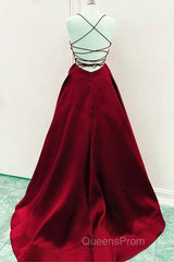 Satin Empire Evening Prom Dress Lace Up Back