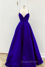 Satin Empire Evening Prom Dress Lace Up Back