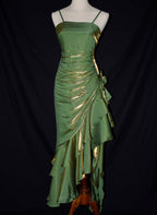 Satin Chic Style High Low Straps Party Dress, High Low Classy Prom Dress Classy Evening Dress