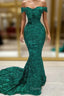 Sequin Off The Shoulder Evening Prom Dress
