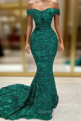 Sequin Off The Shoulder Evening Prom Dress