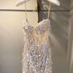 Sequin Classy Prom Dress, Sheath Short Classy Prom Dress