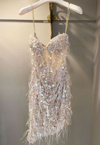Sequin Classy Prom Dress, Sheath Short Classy Prom Dress