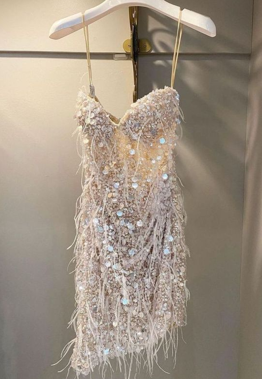 Sequin Classy Prom Dress, Sheath Short Classy Prom Dress