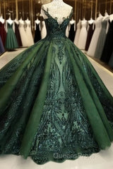 Sequin Sparkly Off The Shoulder Ball Gown Evening Prom Dress Sweet 16 Dress