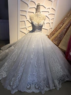 Sequin Sparkly Off The Shoulder Ball Gown Wedding/Classy Prom Dress