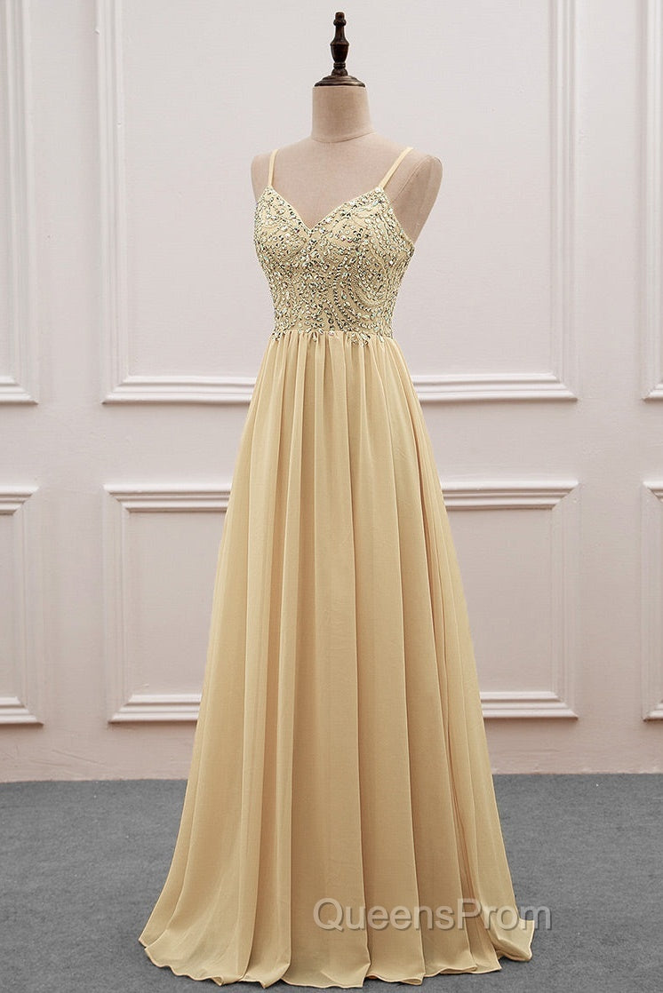 Sequined Spaghetti Straps Chiffon Long Evening Prom Dress Secondary image