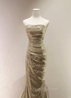 Sequins Mermaid Scoop Long Evening Dress, Long Evening Prom Dress Party Dress