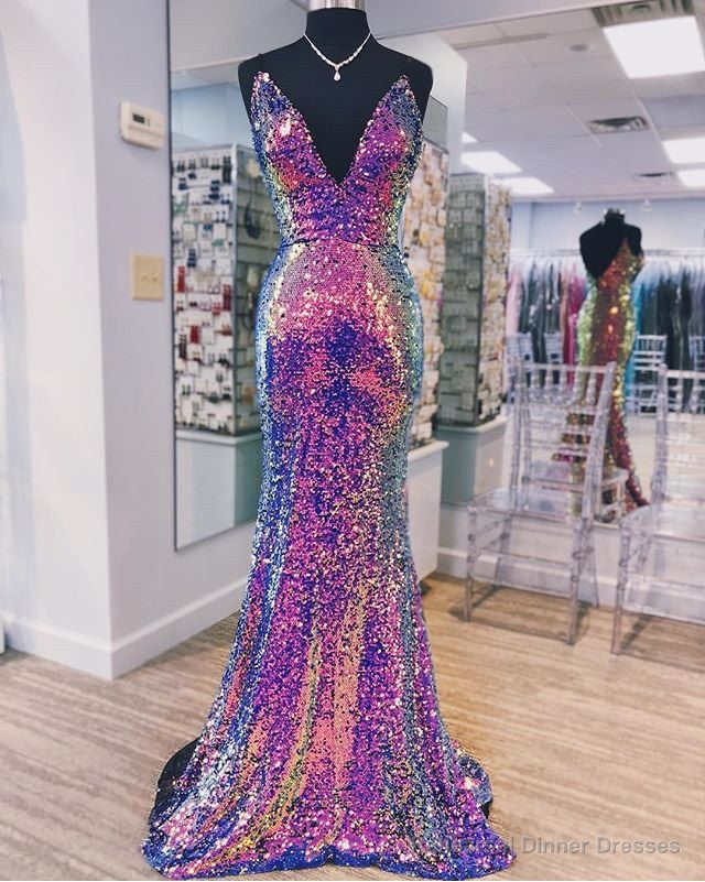 Sequins V-Neck Prom Dress Long Formal Dress Main image