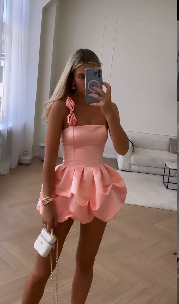 Sexy 17Th Birthday Dress Pink Satin Birthday Outfits For Teens