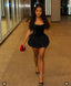 Sexy Sheath Halter Black Sleeveless Mini Short Classy 8Th Grade Homecoming Dress Summer Middle School Hoco Dress Homecoming Outfits Birthday Outfit