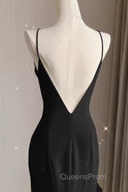 Sexy A Line Long Senior Chiffon Black Evening Prom Dress Formal Dress