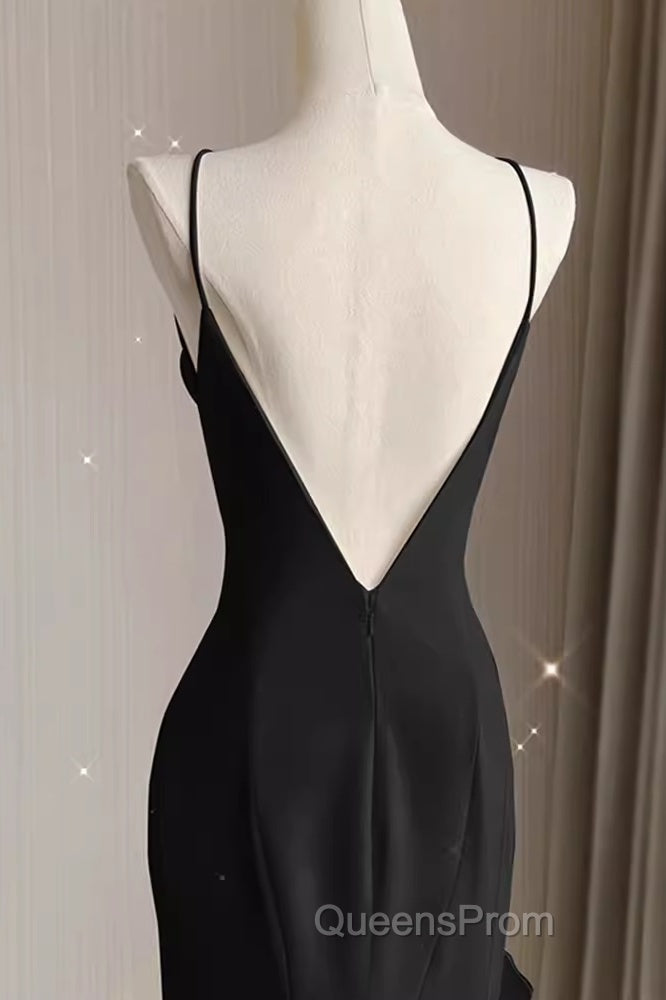 Sexy A Line Long Senior Chiffon Black Evening Prom Dress Formal Dress