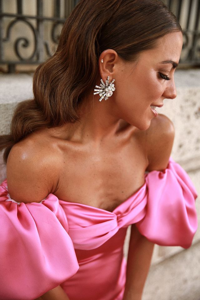 Sexy A Line Off The Shoulder Long Pink Classy Prom Dress Party Dress