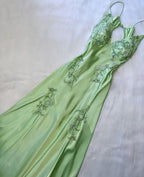 Sexy A Line Sage Green Satin Classy Prom Dress 21Th Birthday Outfit