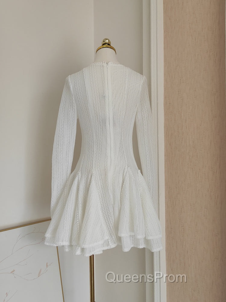 Sexy A Line Scoop Neckline White Holiday Dress Travel Vacation Dress Short Birthday Dress