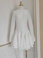 Sexy A Line Scoop Neckline White Holiday Dress Travel Vacation Dress Short Birthday Dress