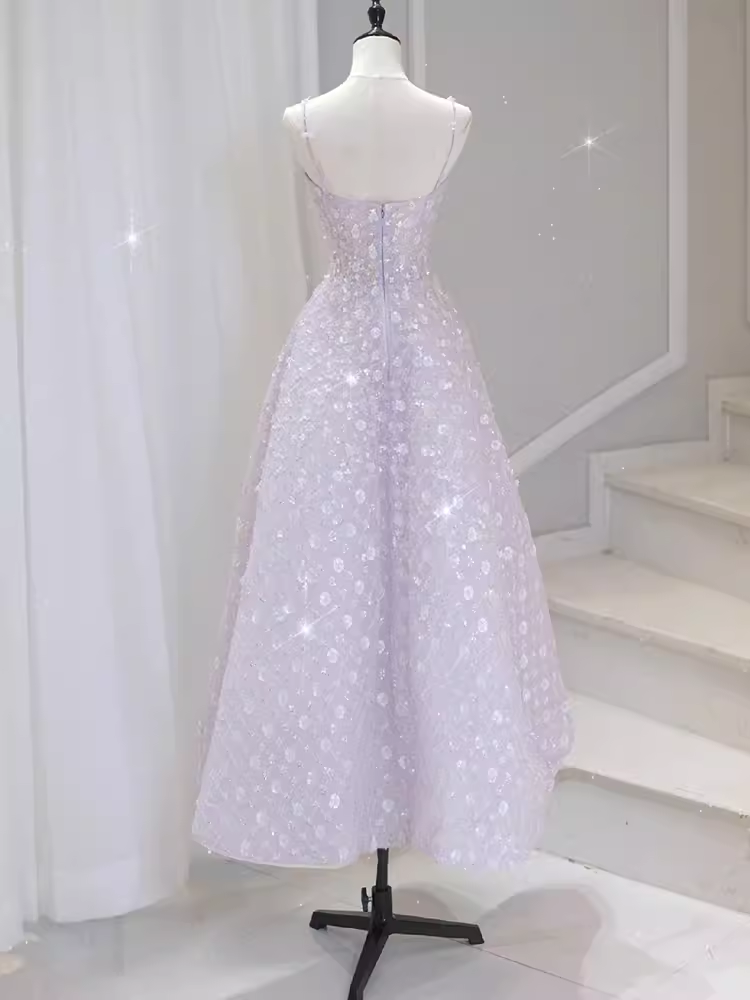 Sexy A Line Sleeveless Pink Floral Long Classy Prom Dress Secondary image