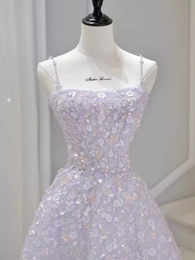 Sexy A Line Sleeveless Pink Floral Long Classy Prom Dress