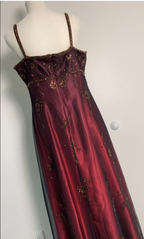 Sexy A Line Spaghetti Straps Burgundy Long Classy Evening Dress Party Dress Classy Prom Dress