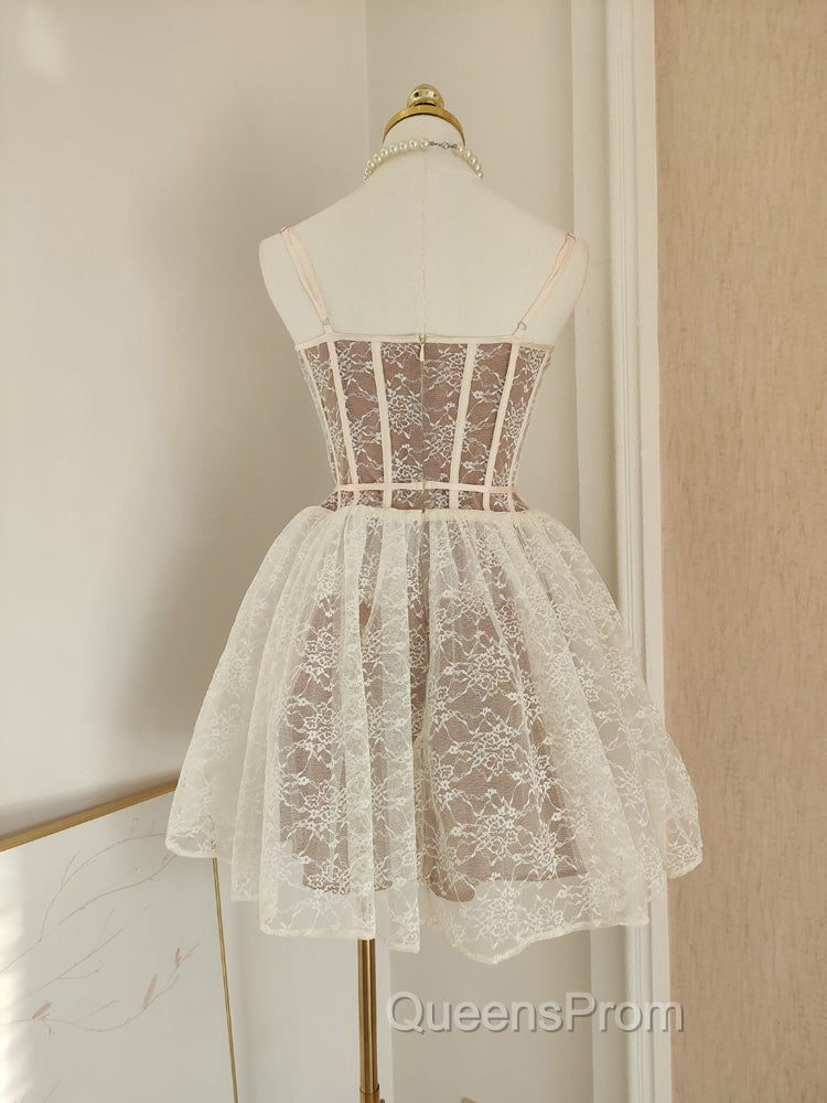 Sexy A Line Spaghetti Straps Lace Holiday Dress Travel Vacation Dress Short Birthday Dress Secondary image