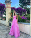 Sexy A Line Strapless Sleeveless Party Dress Pink Classy Prom Dress