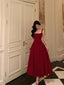 Sexy A Line Straps Red Ankle Length Classy Prom Dress Birthday Outfits Classy Dress