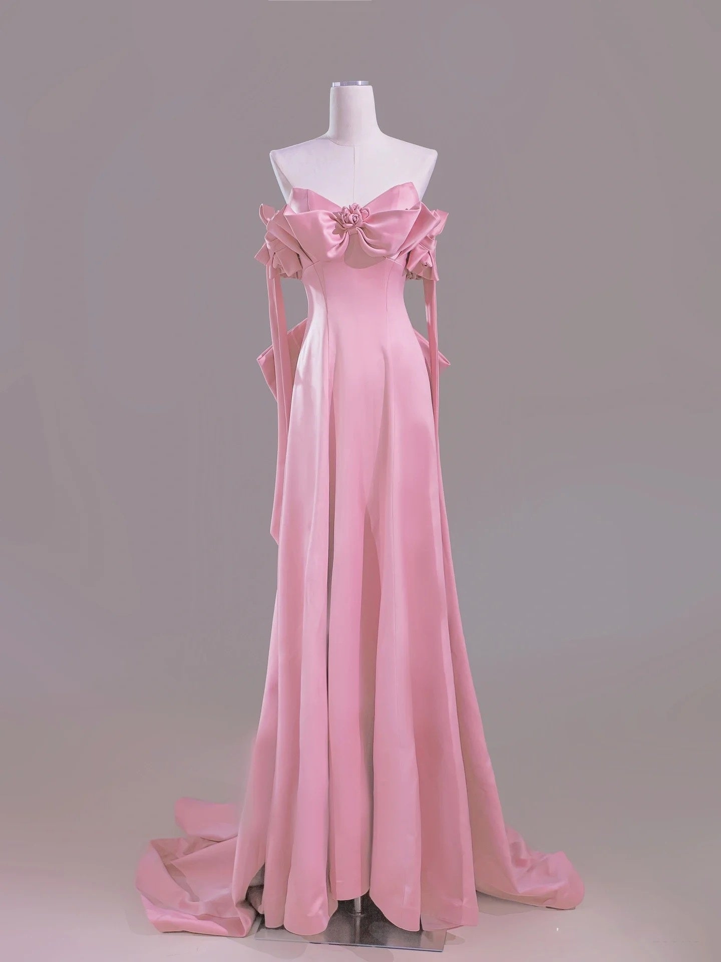 Sexy A Line Sweetheart Pink Satin Long Classy Prom Dress Classy Evening Dress Classy Dress Secondary image