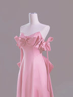 Sexy A Line Sweetheart Pink Satin Long Classy Prom Dress Classy Evening Dress Classy Dress