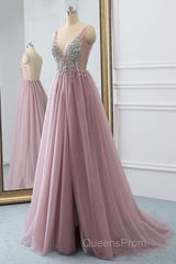 Sexy Backless Evening Prom Dress V Neckline, Evening Dress, Formal Dress, Graduation School Party Dance Dress