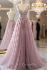 Sexy Backless Evening Prom Dress V Neckline, Evening Dress, Formal Dress, Graduation School Party Dance Dress