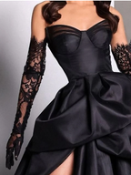 Sexy Ball Gown Strapless Burgundy Long Slit Party Dress Classy Prom Dress