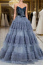 Sexy Ball Gown Sweetheart Neckline Gray Tulle Evening Dress Evening Prom Dress